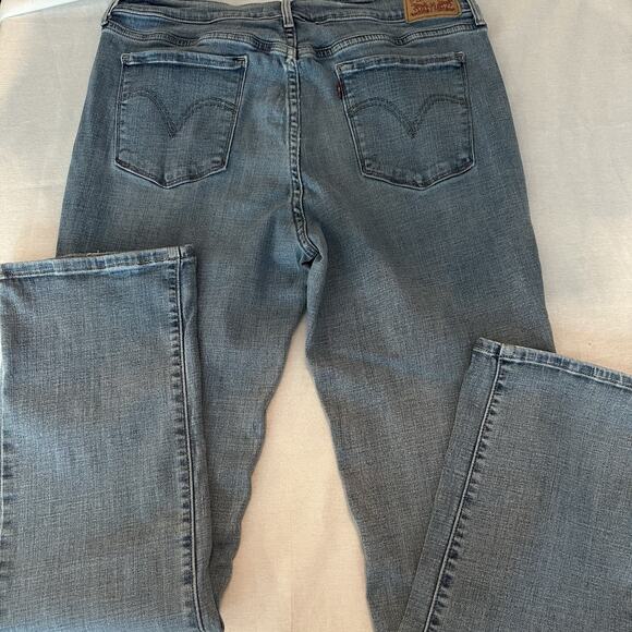 levis 505 jeans womens size 14 straight leg stretch mid rise denim blue - Picture 8 of 8